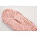 Girl's Knitted Faux Fur Strip Mitten Gloves